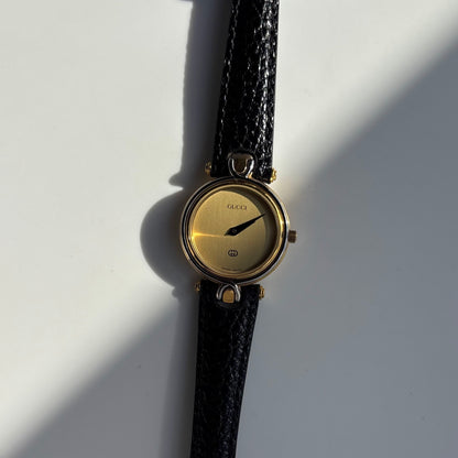 Gucci 1990s Round Dial Two Tone Watch