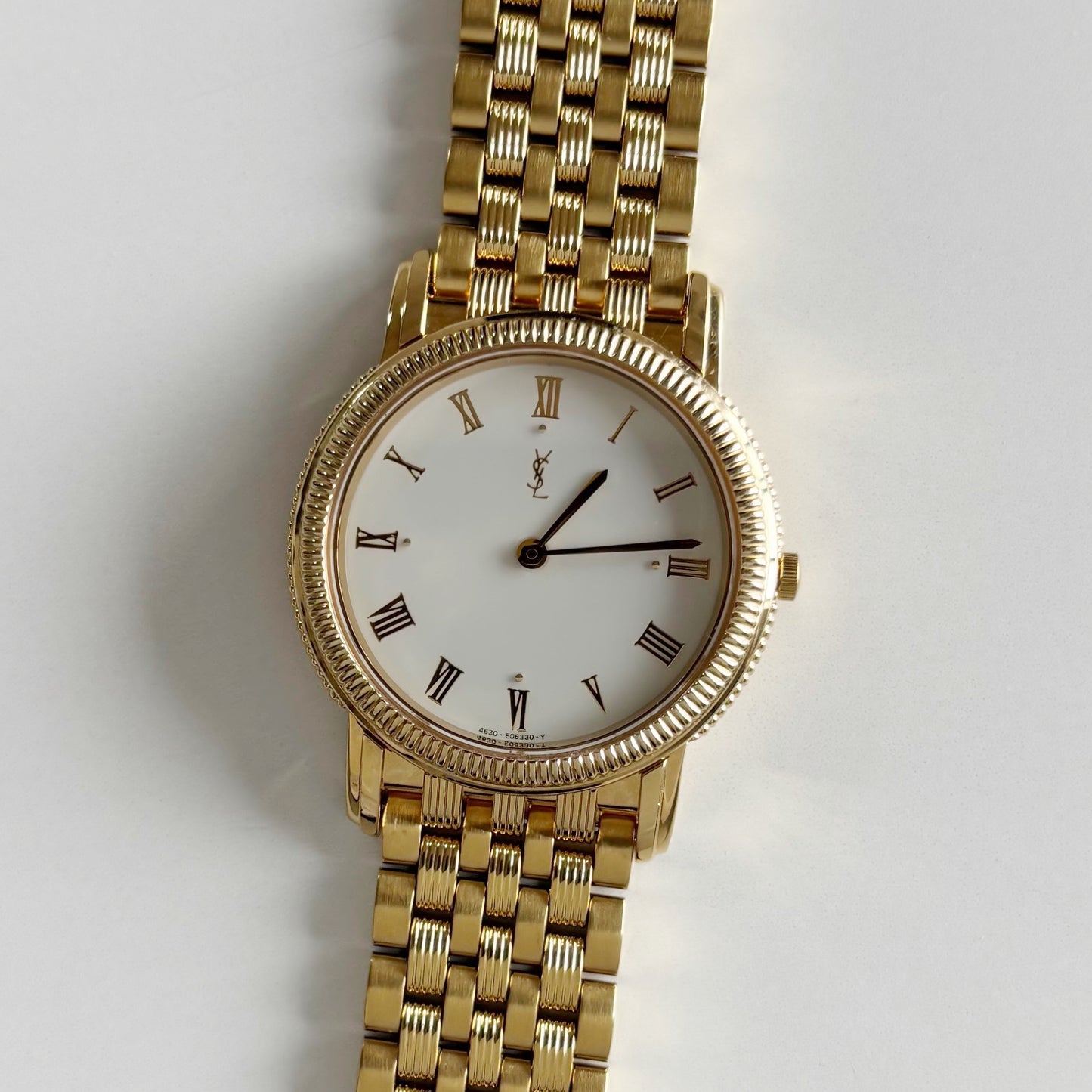 Yves Saint Laurent 1990s Round Dial Gold Plated Watch (Large)