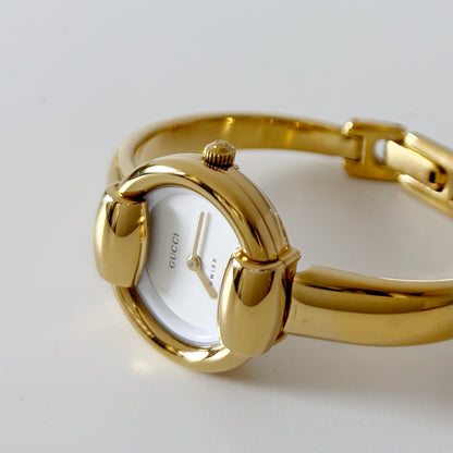 Gucci 1990s Gold Plated Bangle Watch (Small)