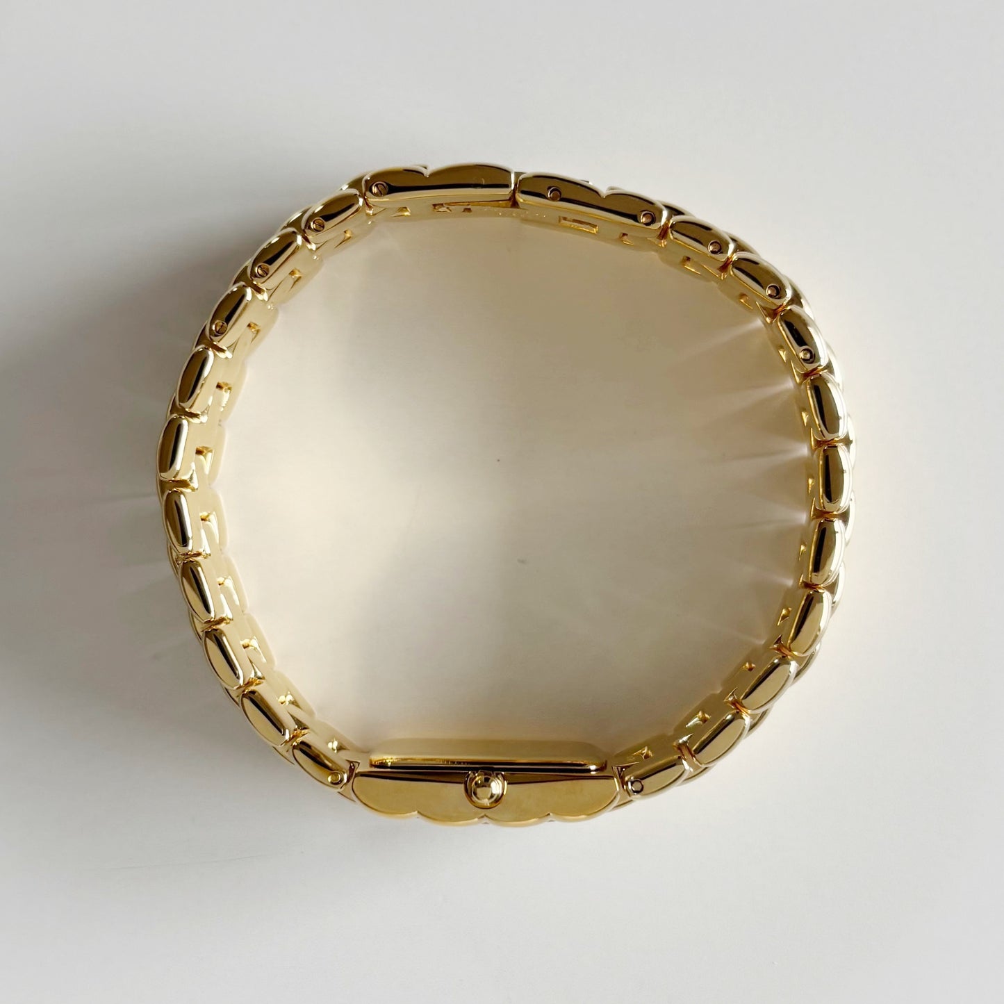 Fendi 1990s Rectangular Dial Gold Plated Watch