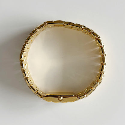 Fendi 1990s Rectangular Dial Gold Plated Watch