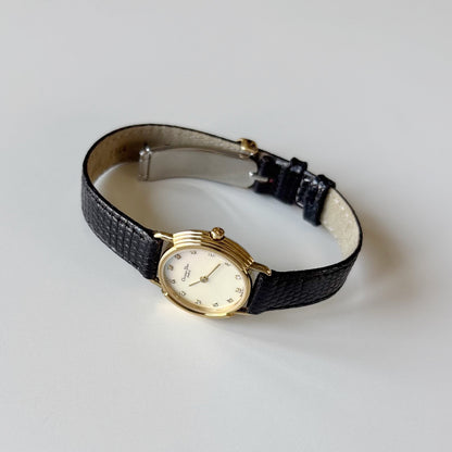 Dior 1990s Seashell Round Dial Gold Plated Watch