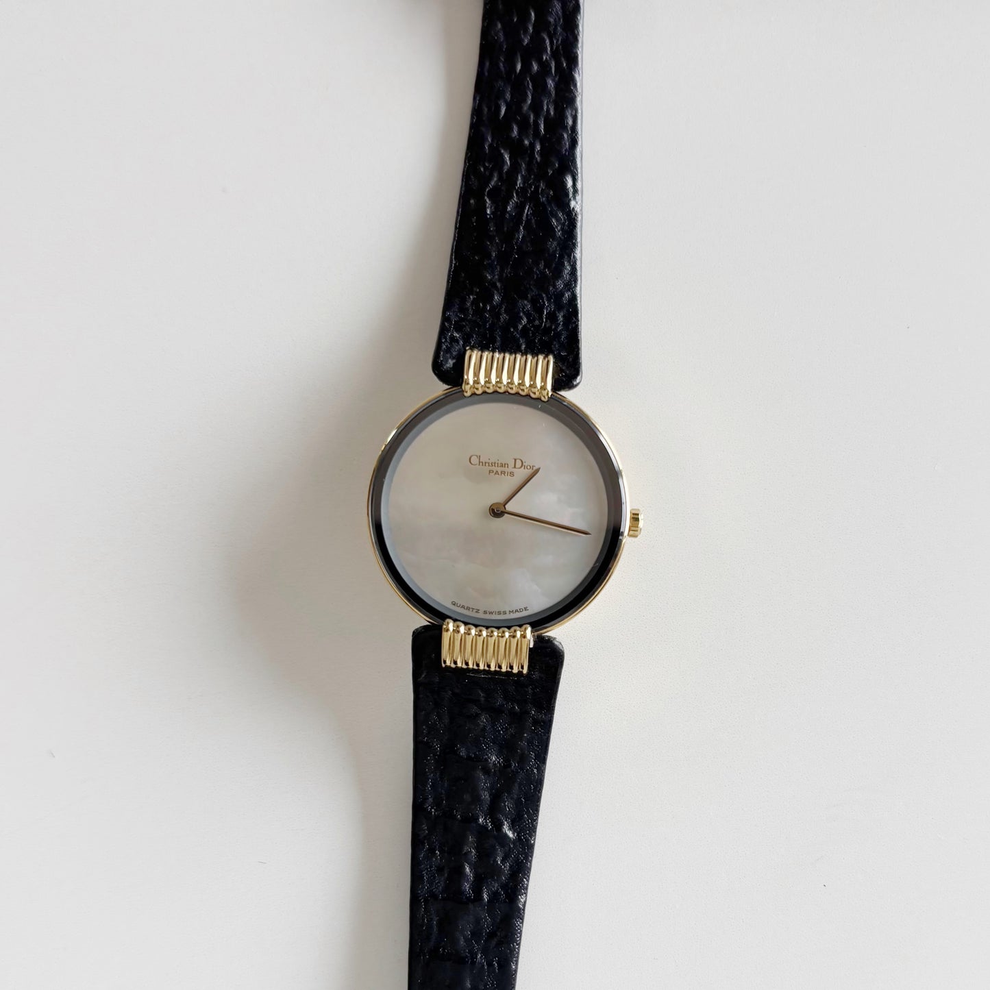 Dior 1990s Seashell Dial Gold Plated Watch