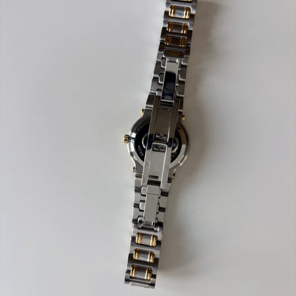 Gucci 1990s Date Gold Round Dial Two Tone Watch