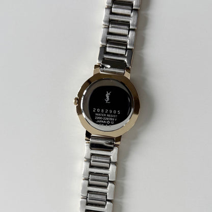 Yves Saint Laurent 1990s Round Dial Two Tone Watch