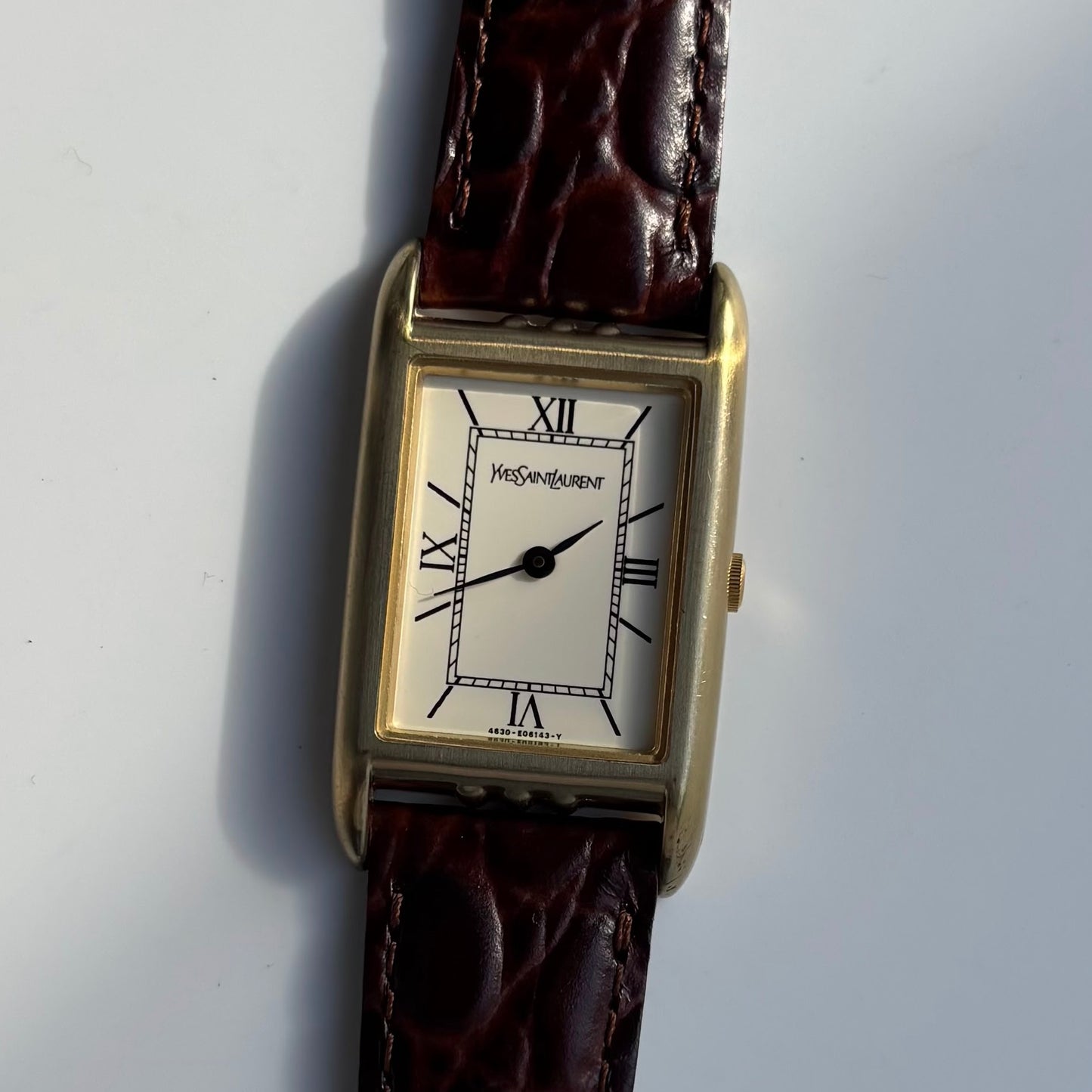 Yves Saint Laurent 1990s Gold Plated Tank Watch (Large)