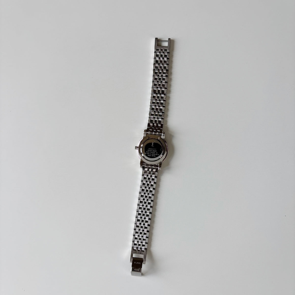 Yves Saint Laurent 1990s Dark Gray Round Dial Stainless Steel Watch