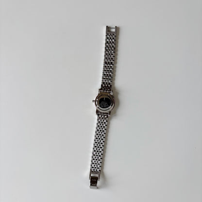 Yves Saint Laurent 1990s Dark Gray Round Dial Stainless Steel Watch