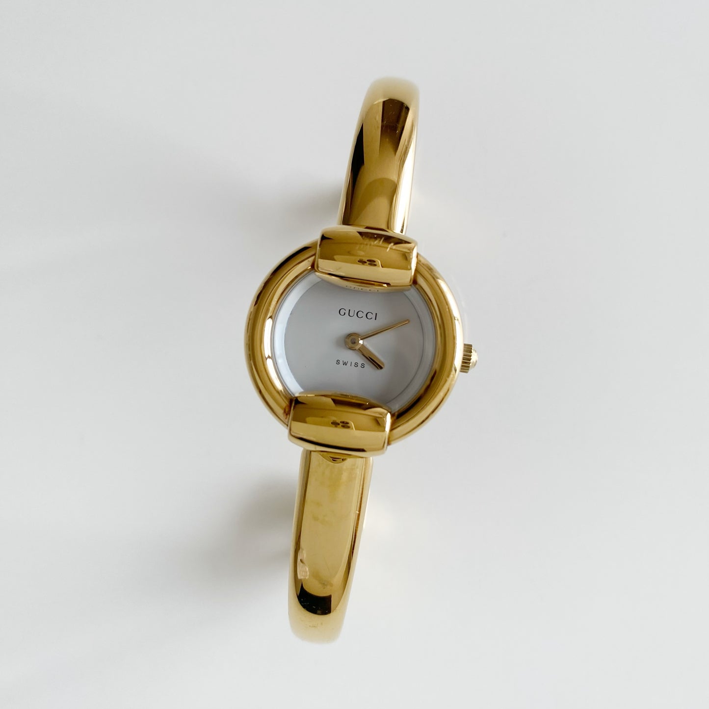 Gucci 1990s Gold Plated Bangle Watch