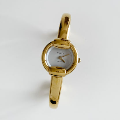 Gucci 1990s Gold Plated Bangle Watch