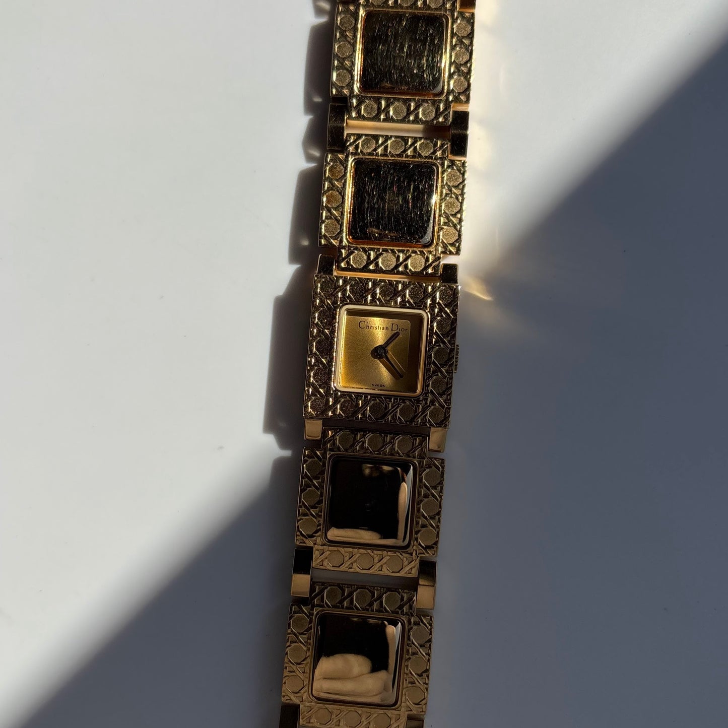 Dior 1990s La Parisienne Interchangeable Strap Gold Plated Watch