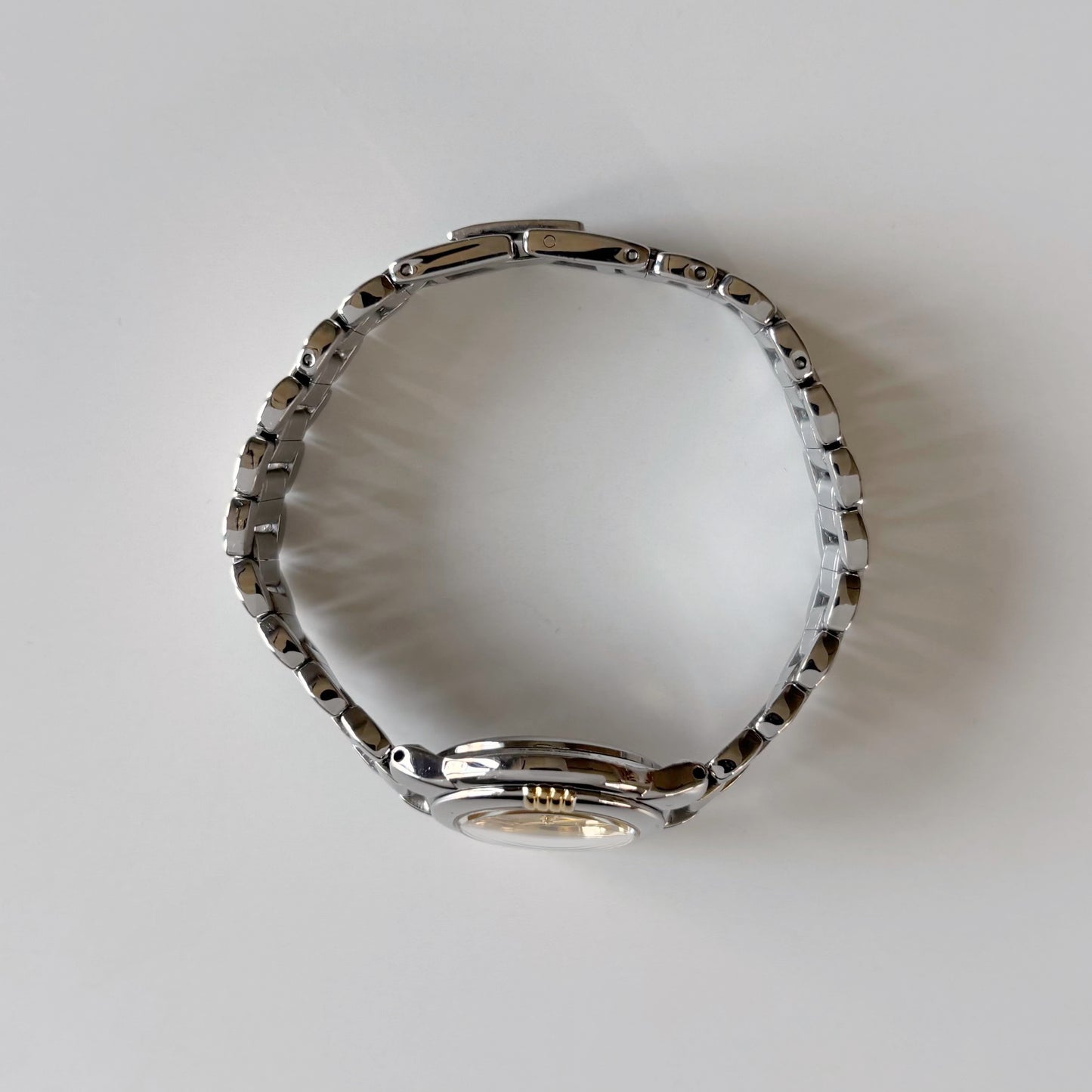 Yves Saint Laurent 1990s Round Dial Two Tone Watch