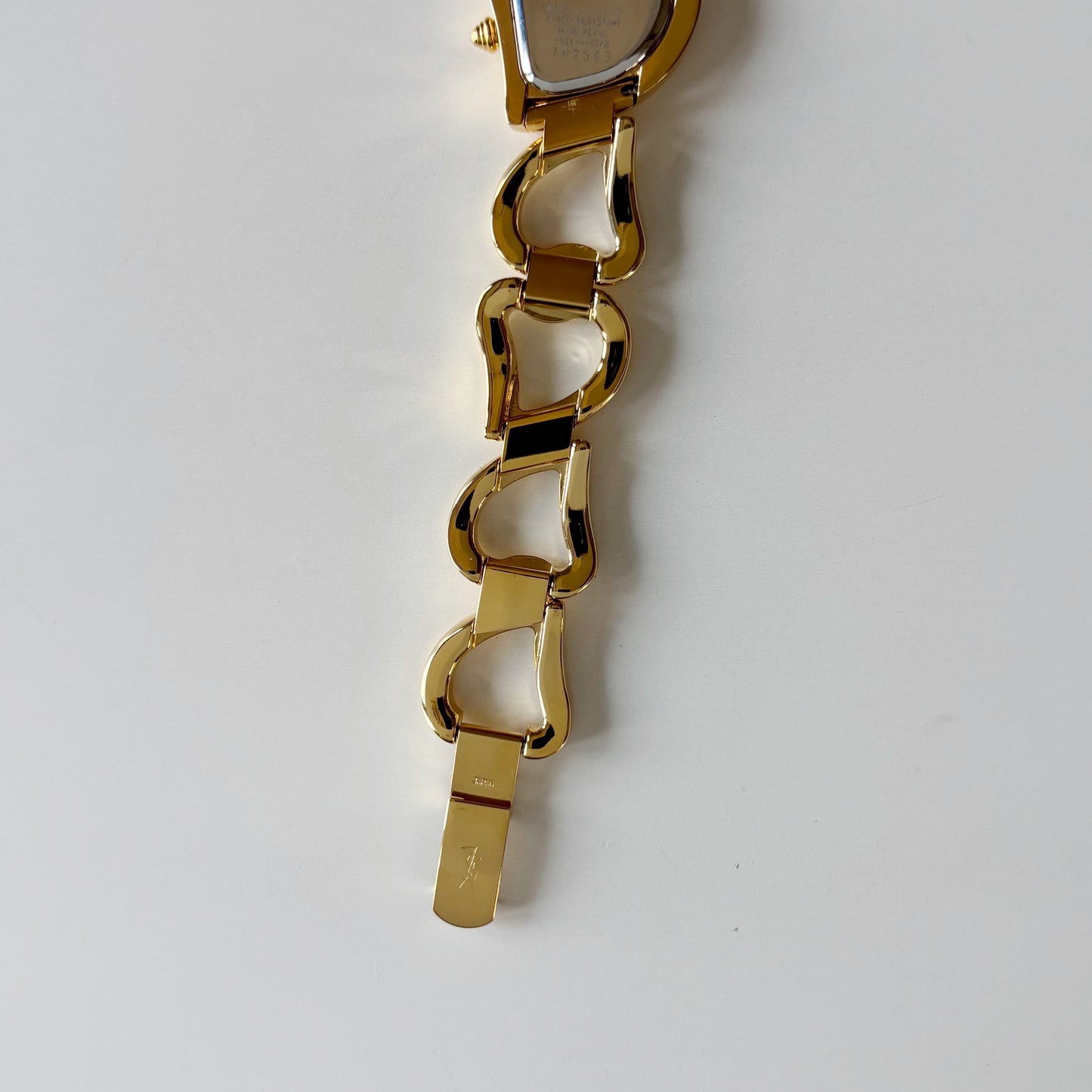 Yves Saint Laurent 1990s Heart Shaped Dial Band Gold Plated Watch (8/1)