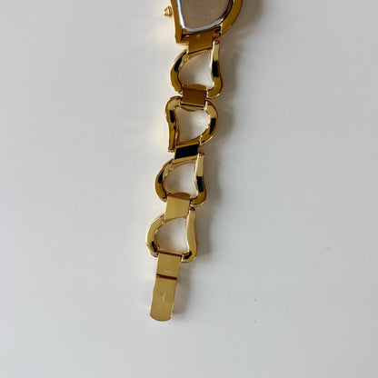 Yves Saint Laurent 1990s Heart Shaped Dial Band Gold Plated Watch (8/1)