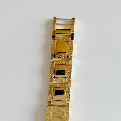 Dior 1990s La Parisienne Interchangeable Strap Gold Plated Watch