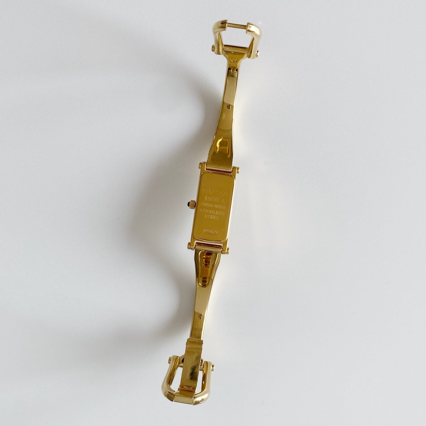 Gucci 1990s Gold Dial Gold Plated Bangle Watch (Small)