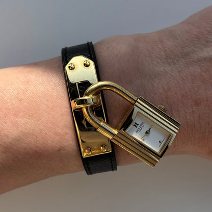 Hermes 1990s Kelly Gold Plated Watch