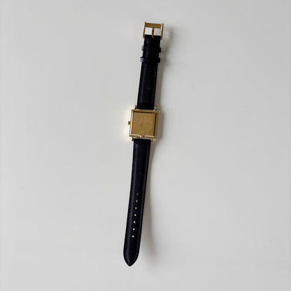 Tiffany 1990s Atlas Square Dial 18K Gold Case Watch