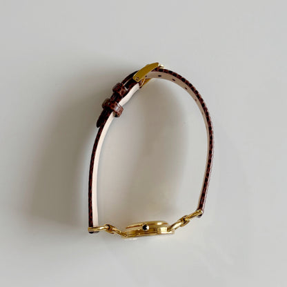 Gucci 1990s Seashell Dial Gold Plated Horsebit Watch