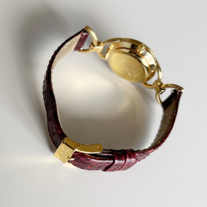 Gucci 1990s Seashell Dial Gold Plated Horsebit Watch