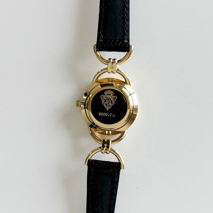 Gucci 1990s Seashell Dial Gold Plated Horsebit Watch