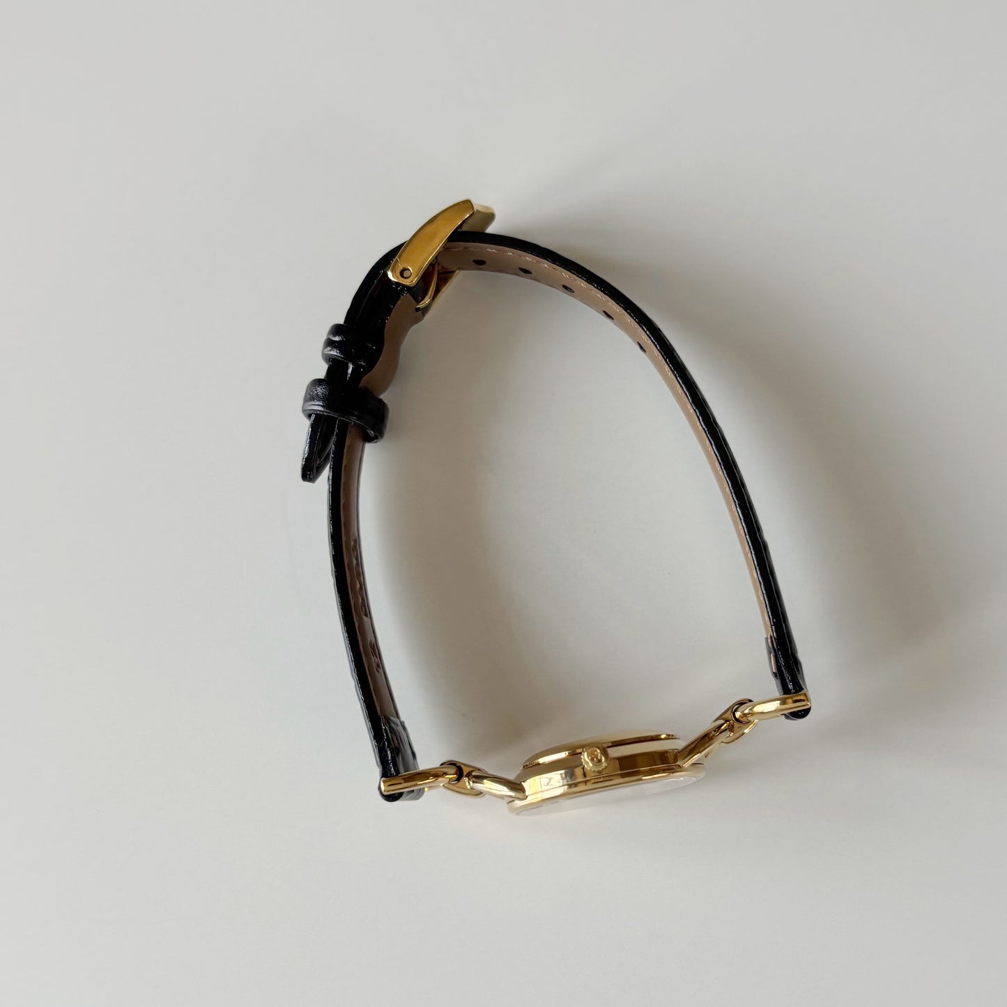 Gucci 1990s Seashell Dial Horsebit Gold Plated Watch