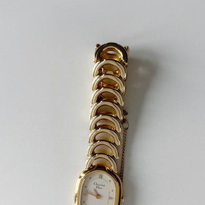 Dior 1990s Oval Dial Gold Plated Watch