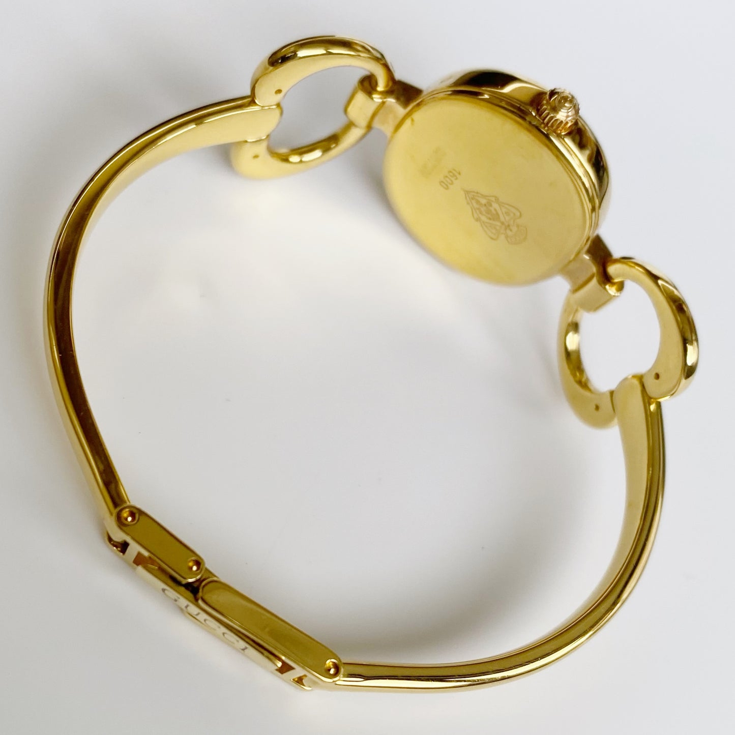 Gucci 1990s Seashell Dial Gold Plated Bangle Watch