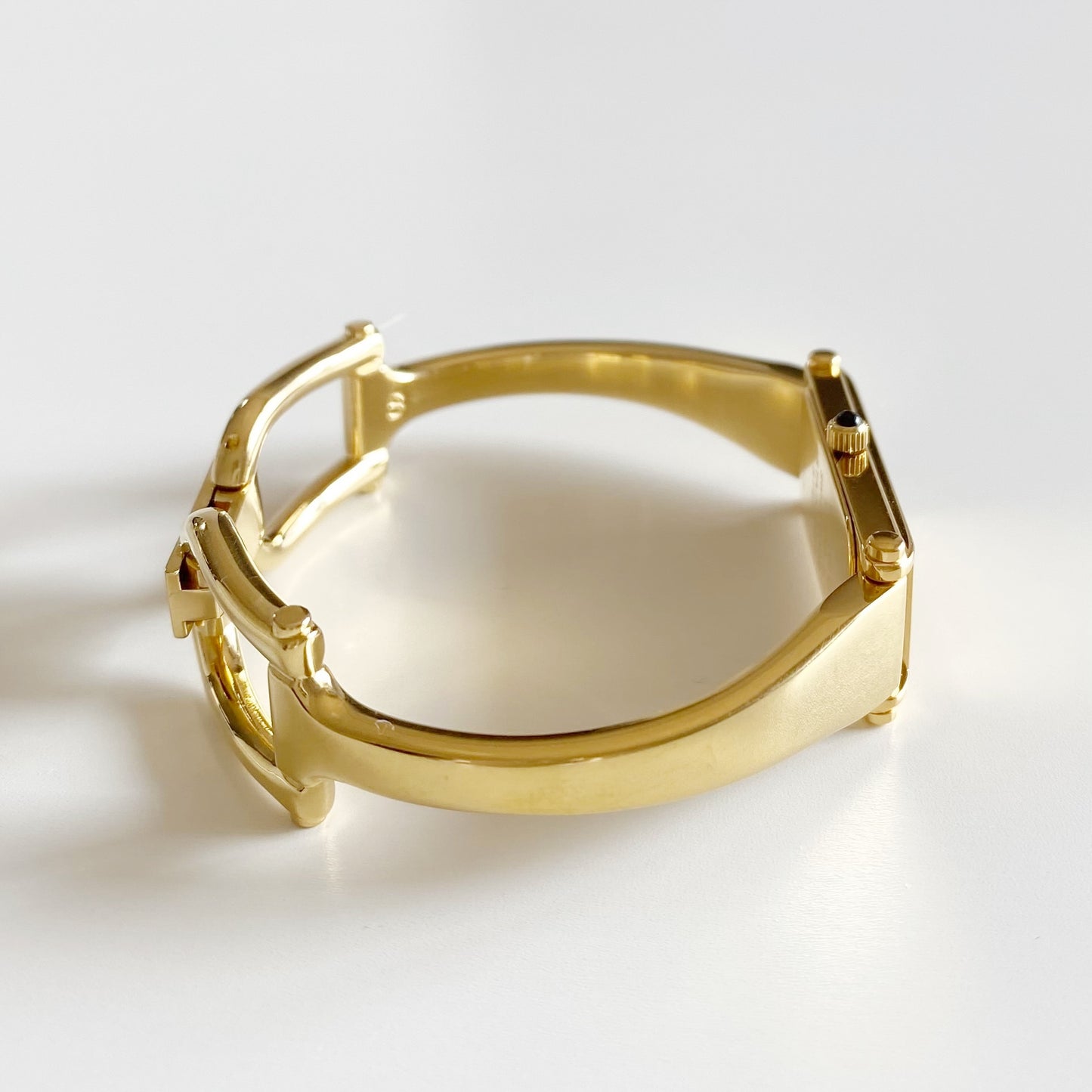 Gucci 1990s Gold Dial Gold Plated Bangle Watch (Small)