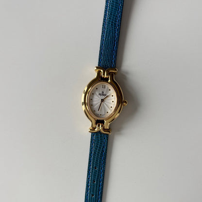 Fendi 1990s Interchangeable Strap Gold Plated Watch with 5 straps, case