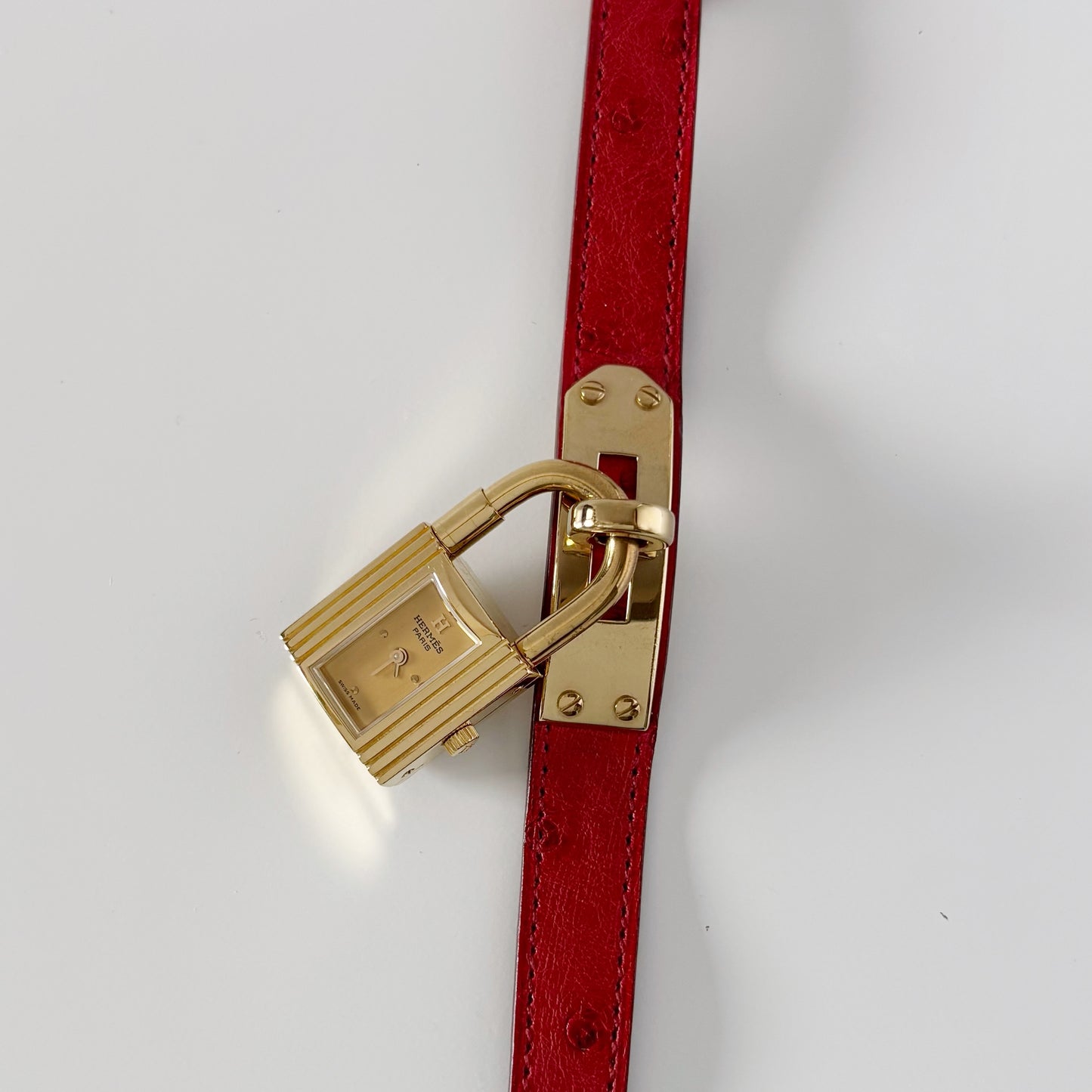 Hermes 1990s Kelly Gold Plated Watch