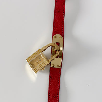 Hermes 1990s Kelly Gold Plated Watch