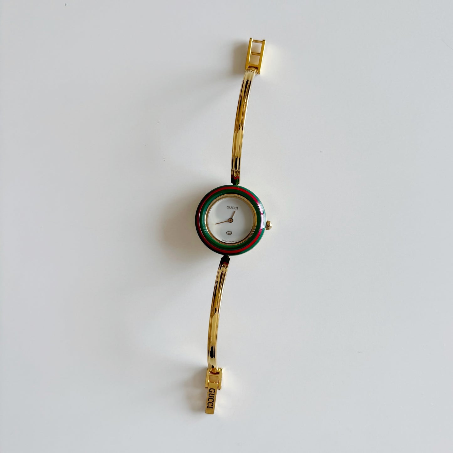 Gucci 1990s Interchangeable Bezel Gold Plated Watch with 12 bezels, case (Small)