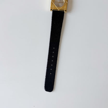 Dior 1990s Square Dial Gold Plated Watch