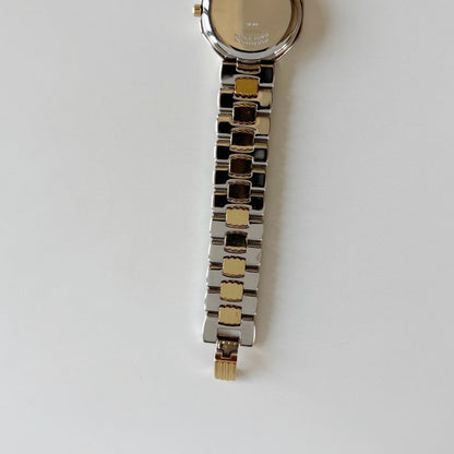 Dior 1990s Octagon Two Tone Gold Plated Watch