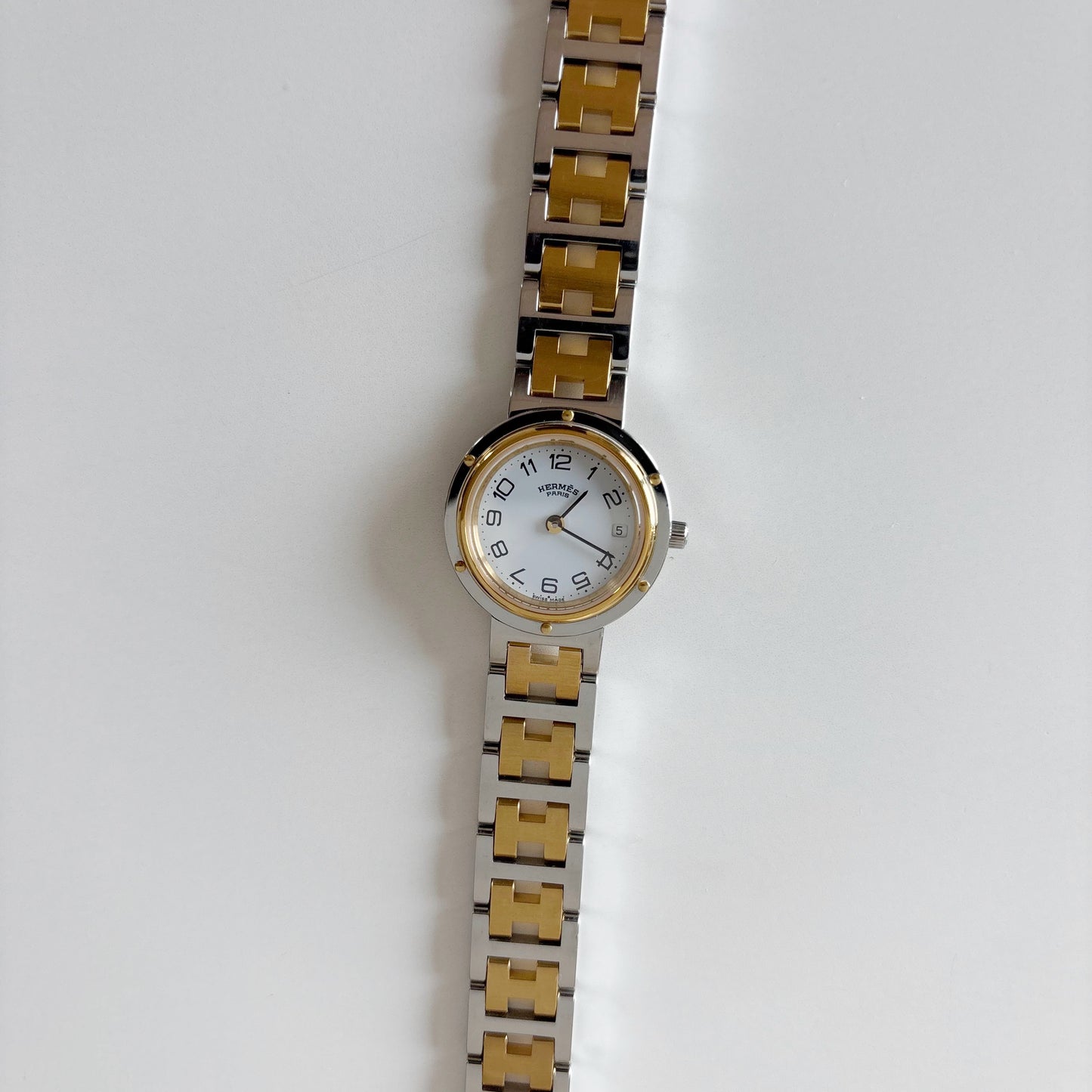 Hermes 1990s Clipper Two Tone Watch