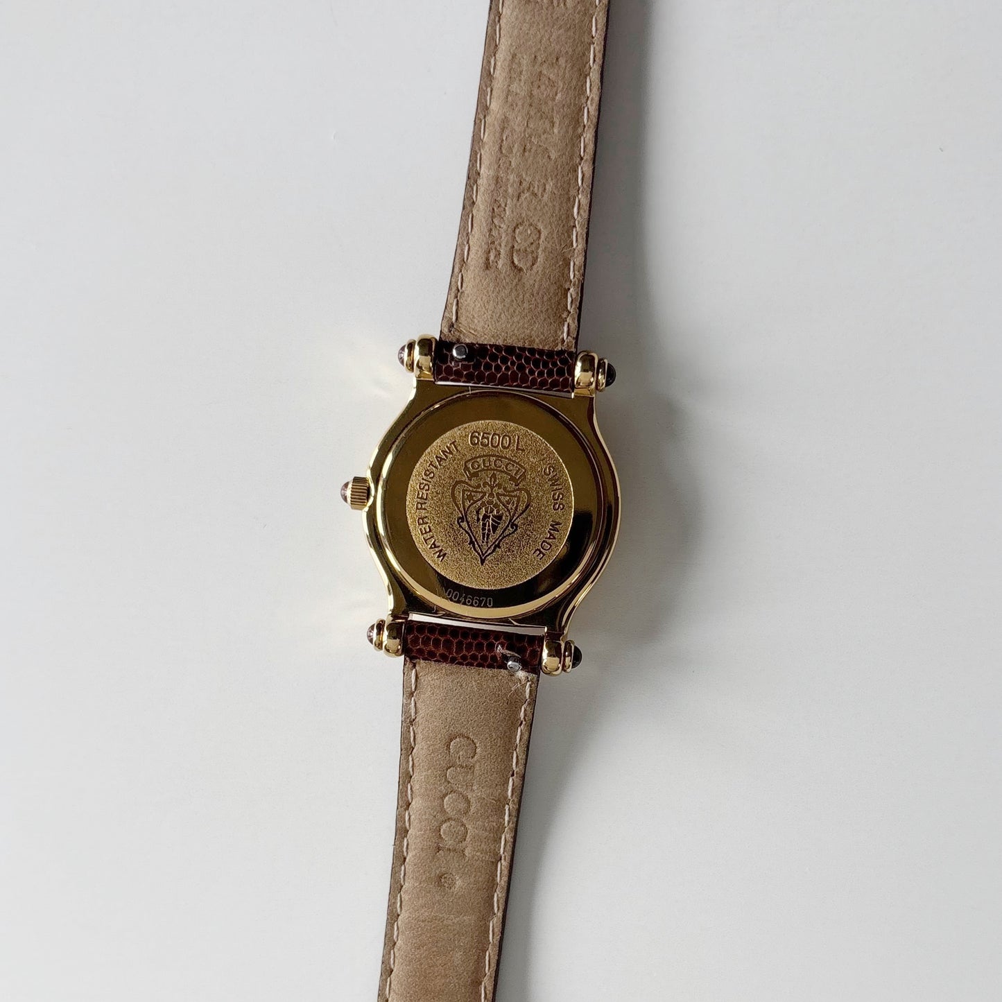 Gucci 1990s Round Dial Gold Plated Watch