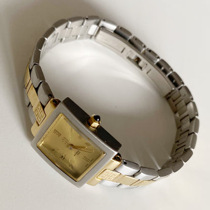 Givenchy 1990s Square Dial Two Tone Watch