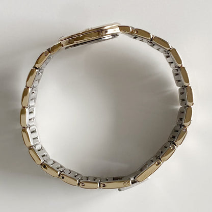 Yves Saint Laurent 1990s Round Dial Two Tone Watch