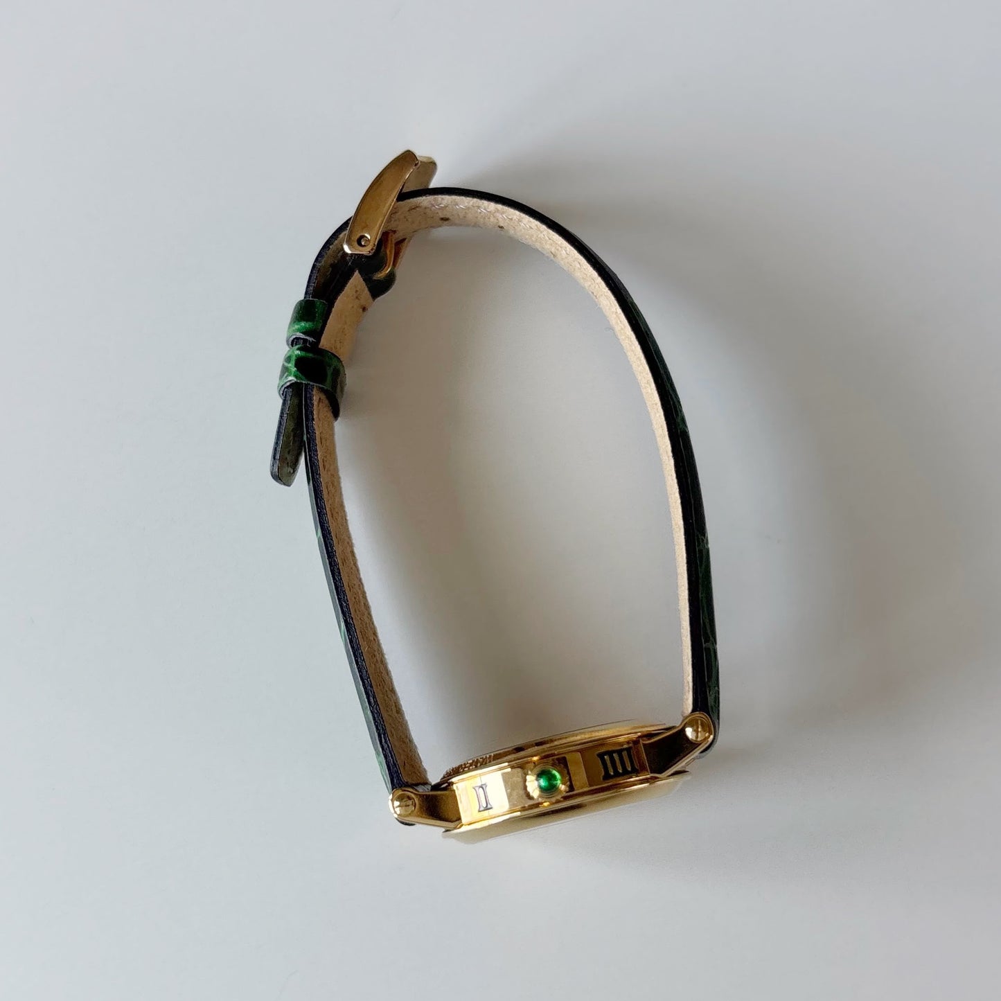 Gucci 1990s Date Round Dial Gold Plated Watch