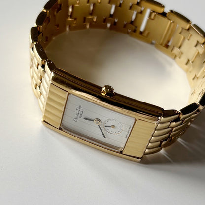 Dior 1990s Sub Second Tank Gold Plated Watch