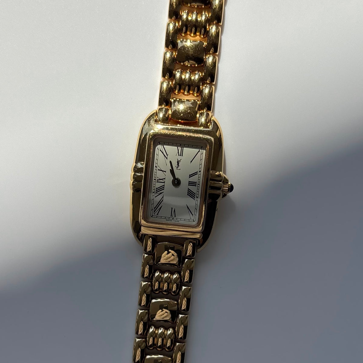 Yves Saint Laurent 1990s Tank Gold-Plated Watch
