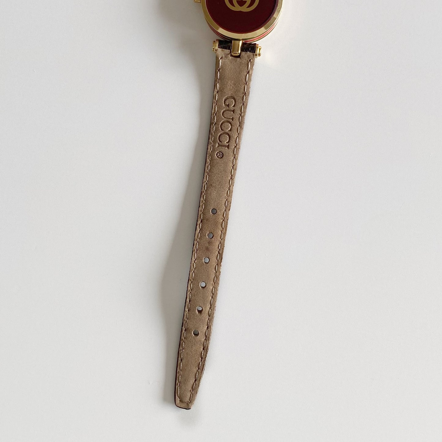 Gucci 1990s Sherry Round Dial Gold Plated Watch