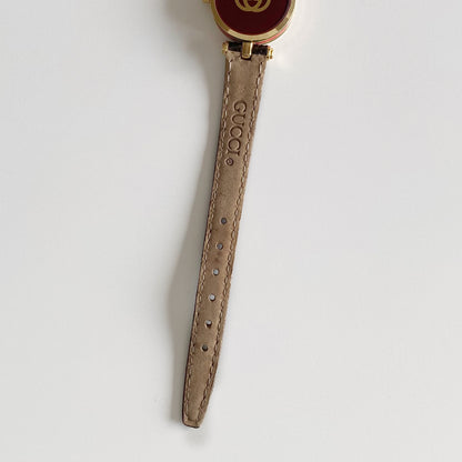 Gucci 1990s Sherry Round Dial Gold Plated Watch