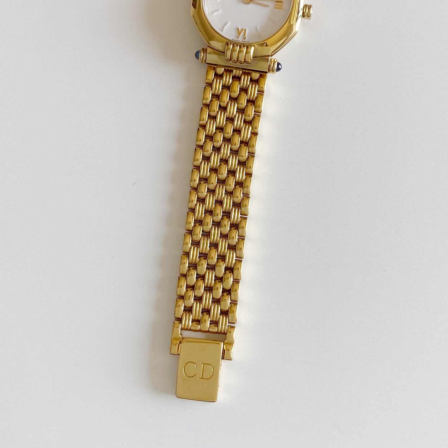 Dior 1990s Octagon Gold Plated Watch