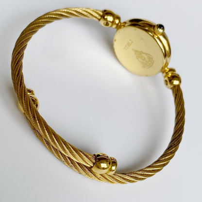 Gucci 1990s Seashell Dial  Gold Plated Bangle Watch