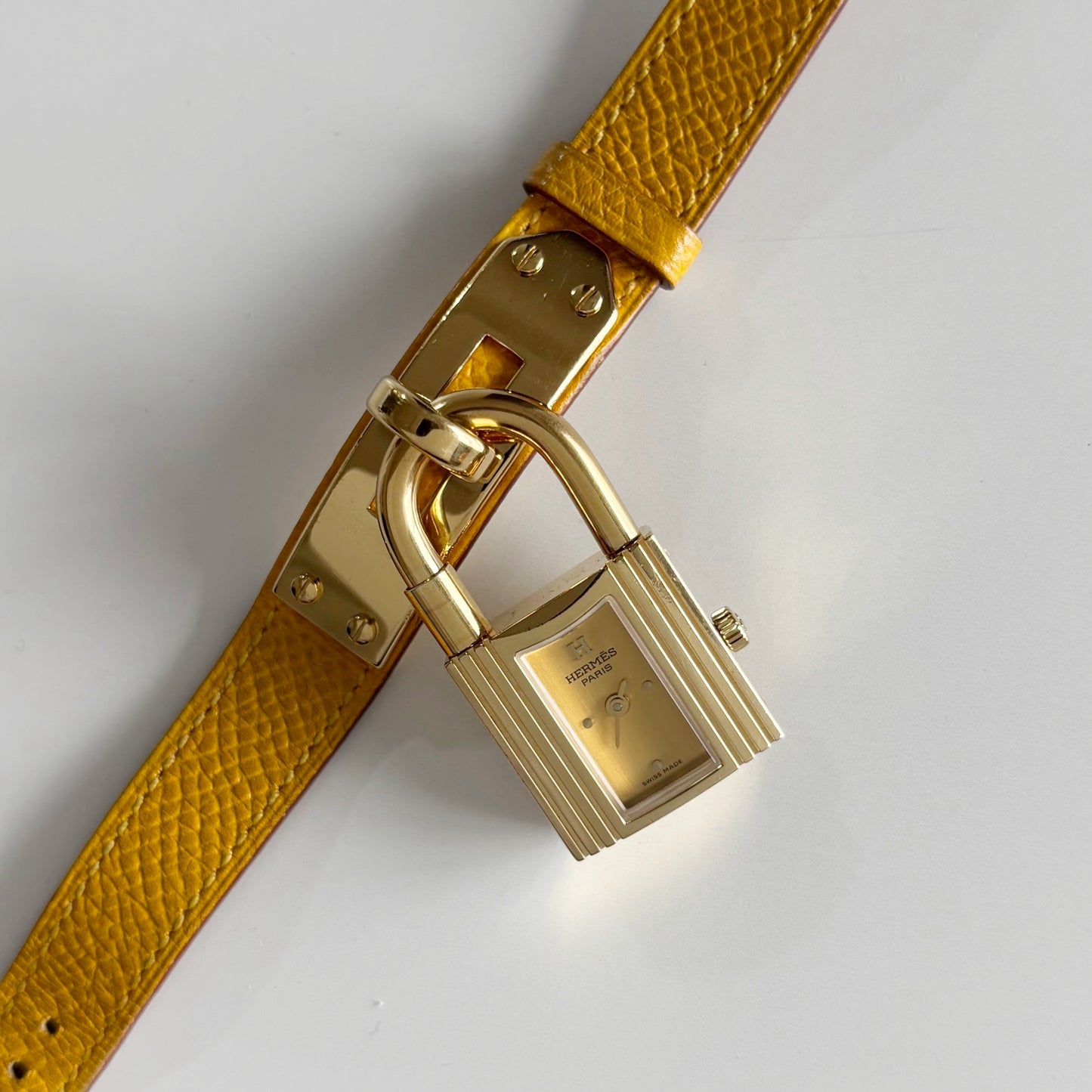 Hermes 1990s Kelly Gold Plated Watch