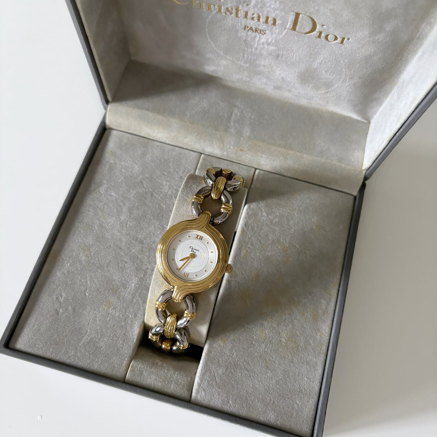 Dior 1980s Two Tone Round Watch