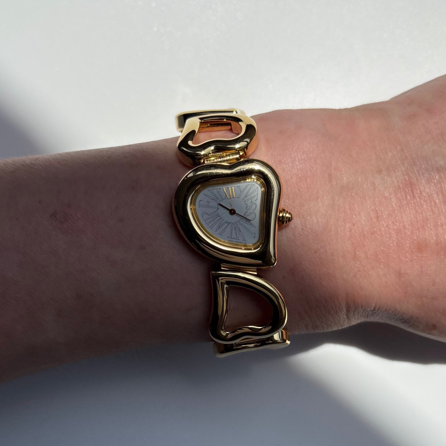 Yves Saint Laurent 1990s Heart Shaped Dial Band Gold Plated Watch (8/1)