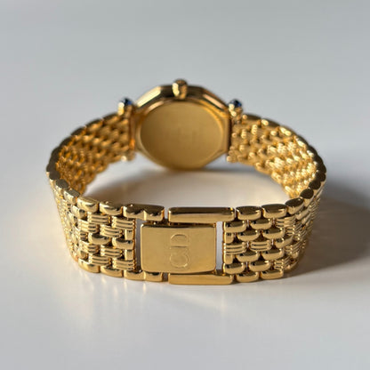 Dior 1990s CD Logo Octagon Gold Plated Watch